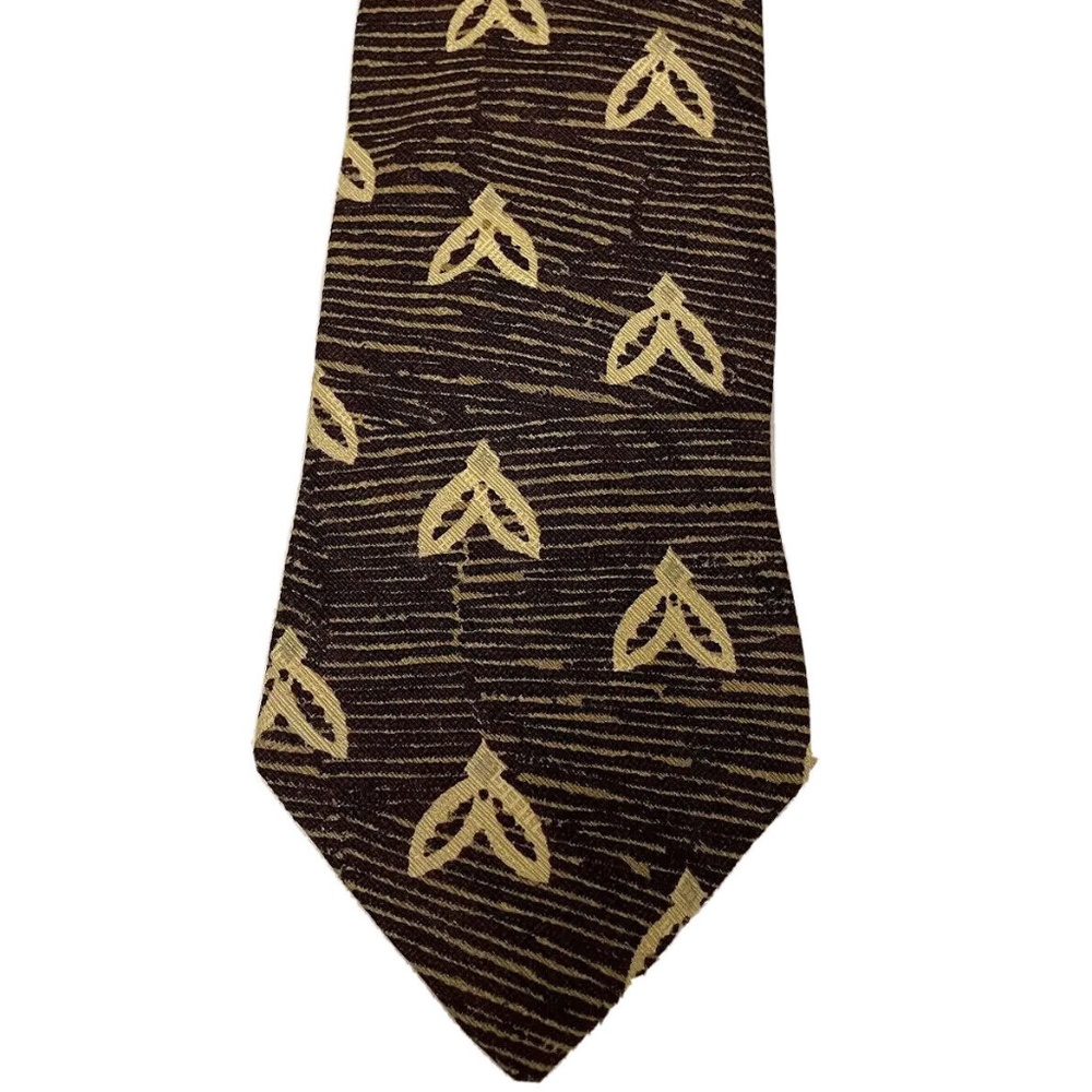 Bugatti Brown/Gold Italian Silk Tie Made In USA Classy